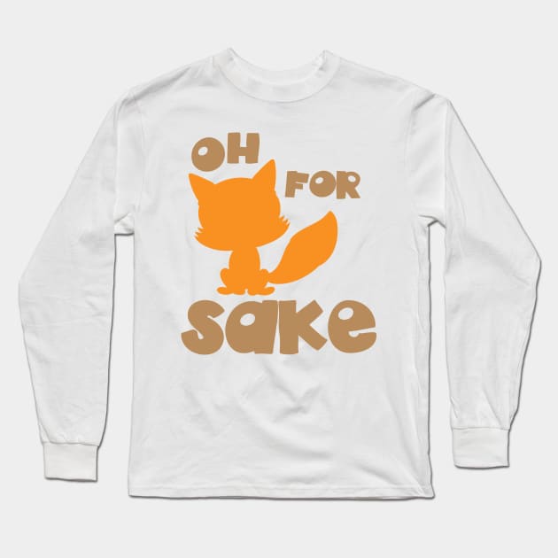 Oh For Fox Sake, Fox Silhouette, Woodland Animal Long Sleeve T-Shirt by Jelena Dunčević